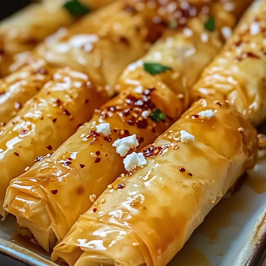 Feta Rolls with Chili Honey