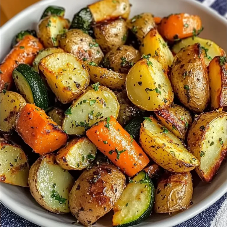Garlic Herb Roasted Potatoes, Carrots, and Zucchini