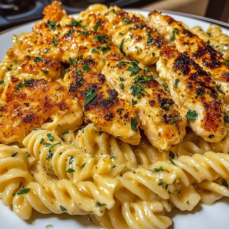 Garlic Parmesan Chicken Twisted Pasta in Spicy Three-Cheese Cajun Sauce