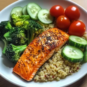 Lemon-Pepper Salmon Quinoa Plate