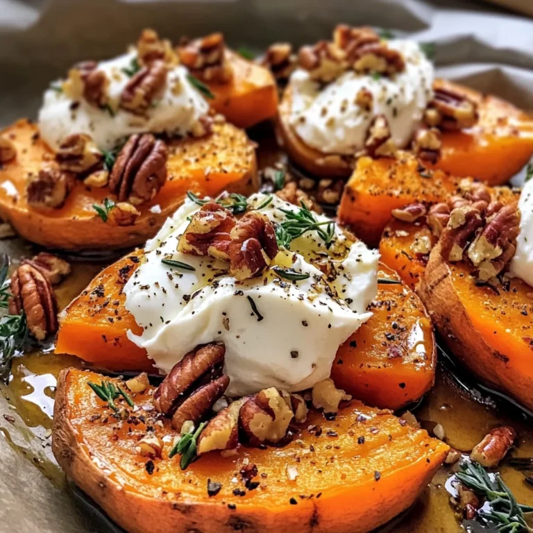 Maple Dijon Roasted Sweet Potatoes with Burrata