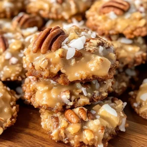 No-Bake Coconut Pecan Praline Cookies