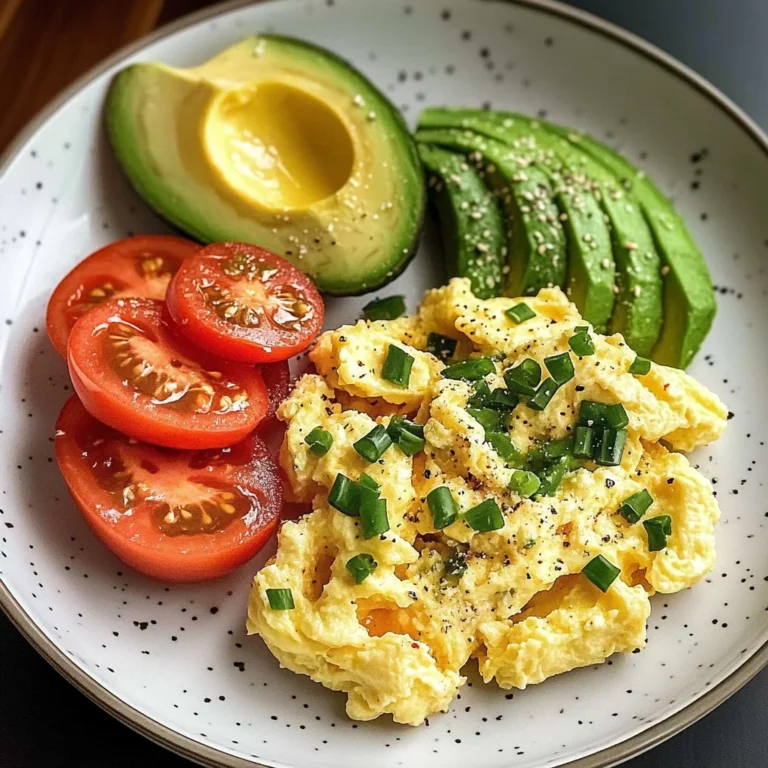 Scrambled Eggs with Avocado & Tomato