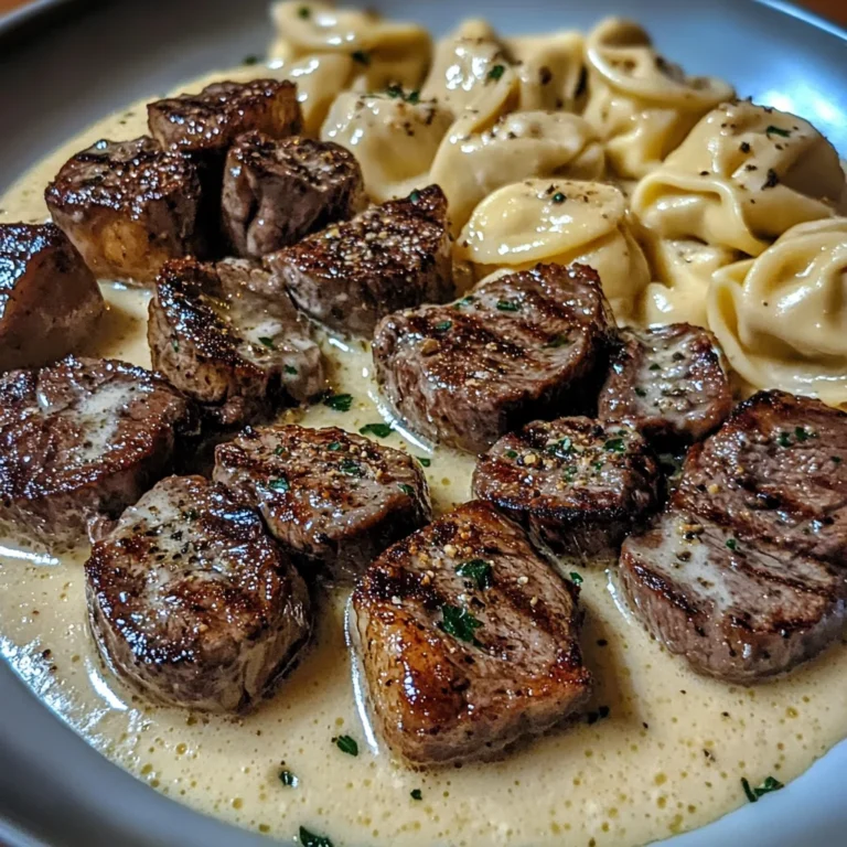 Sizzling Butter Steak Bites and Velvety Alfredo Tortellini