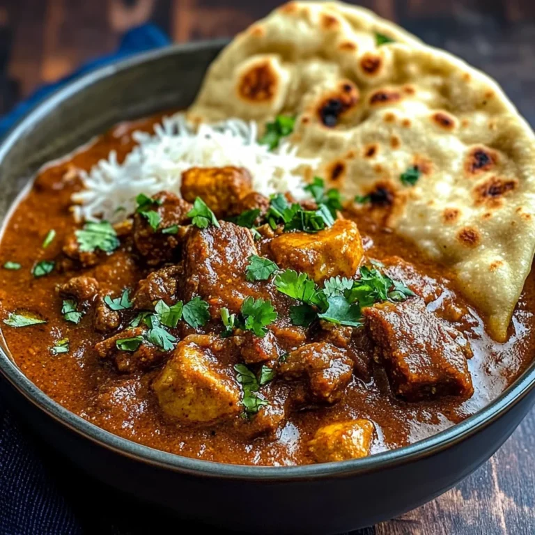 Slow-Cooked Lamb Curry with Garlic Naan
