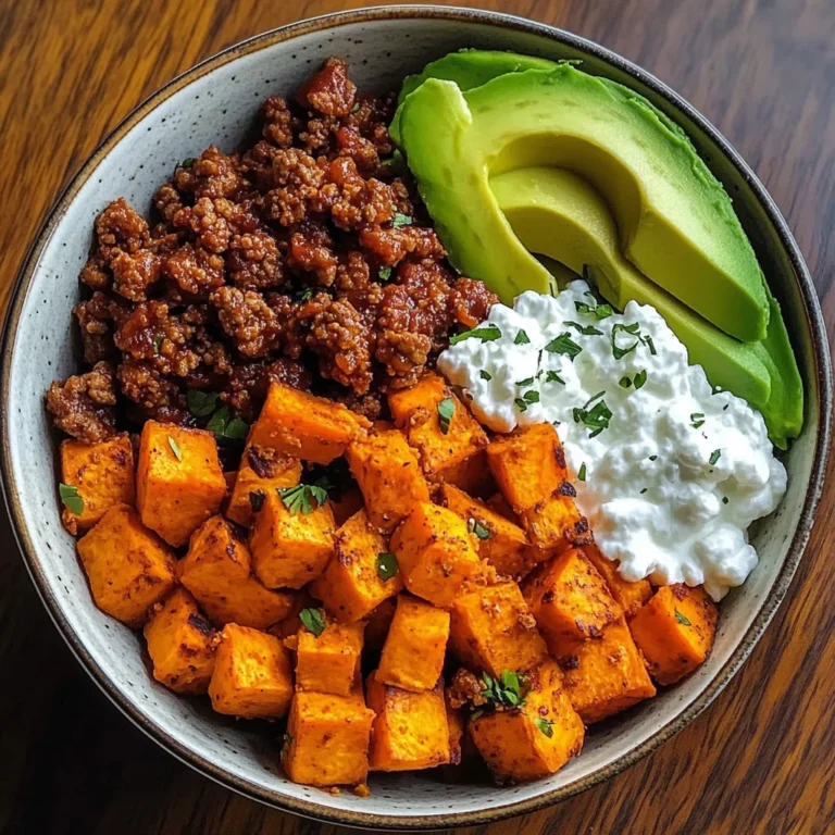 Spicy Sweet Potato Power Bowl with Avocado & Cottage Cheese