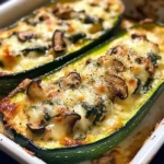 Spinach Mushroom and Ricotta Stuffed Zucchini