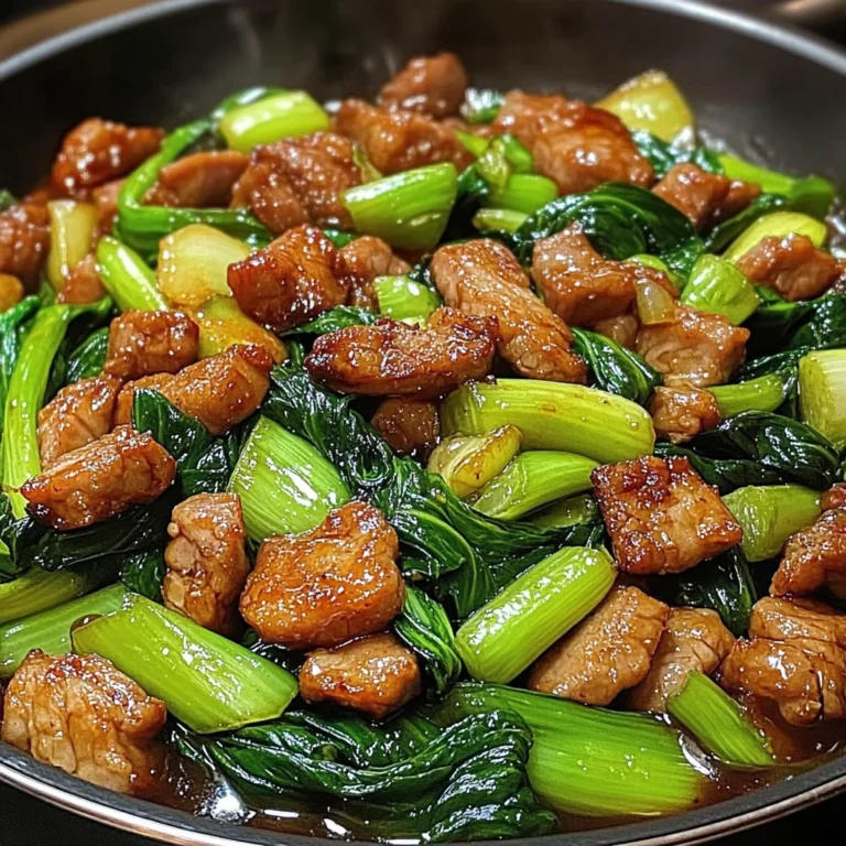 Stir-Fried Pork with Bok Choy in Garlic-Ginger Sauce