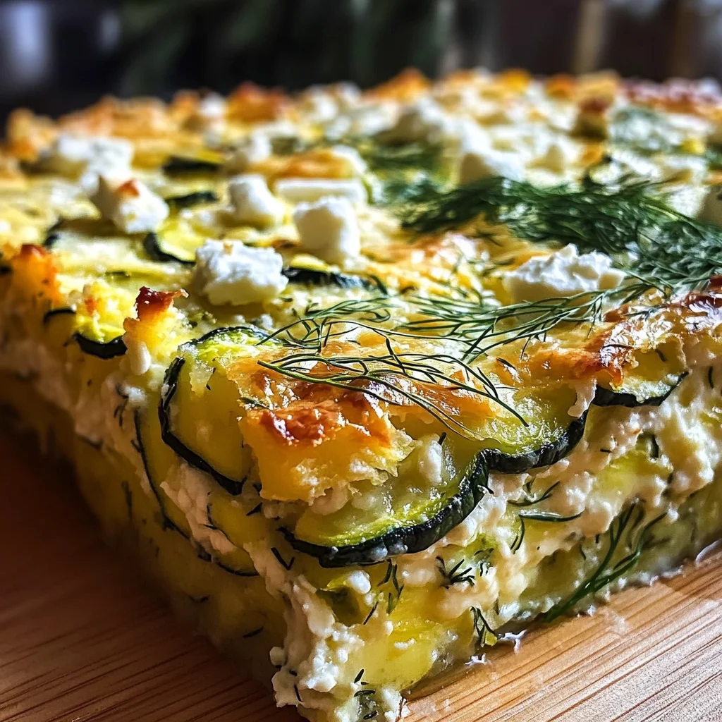 Zucchini Feta Cottage Cheese Bake