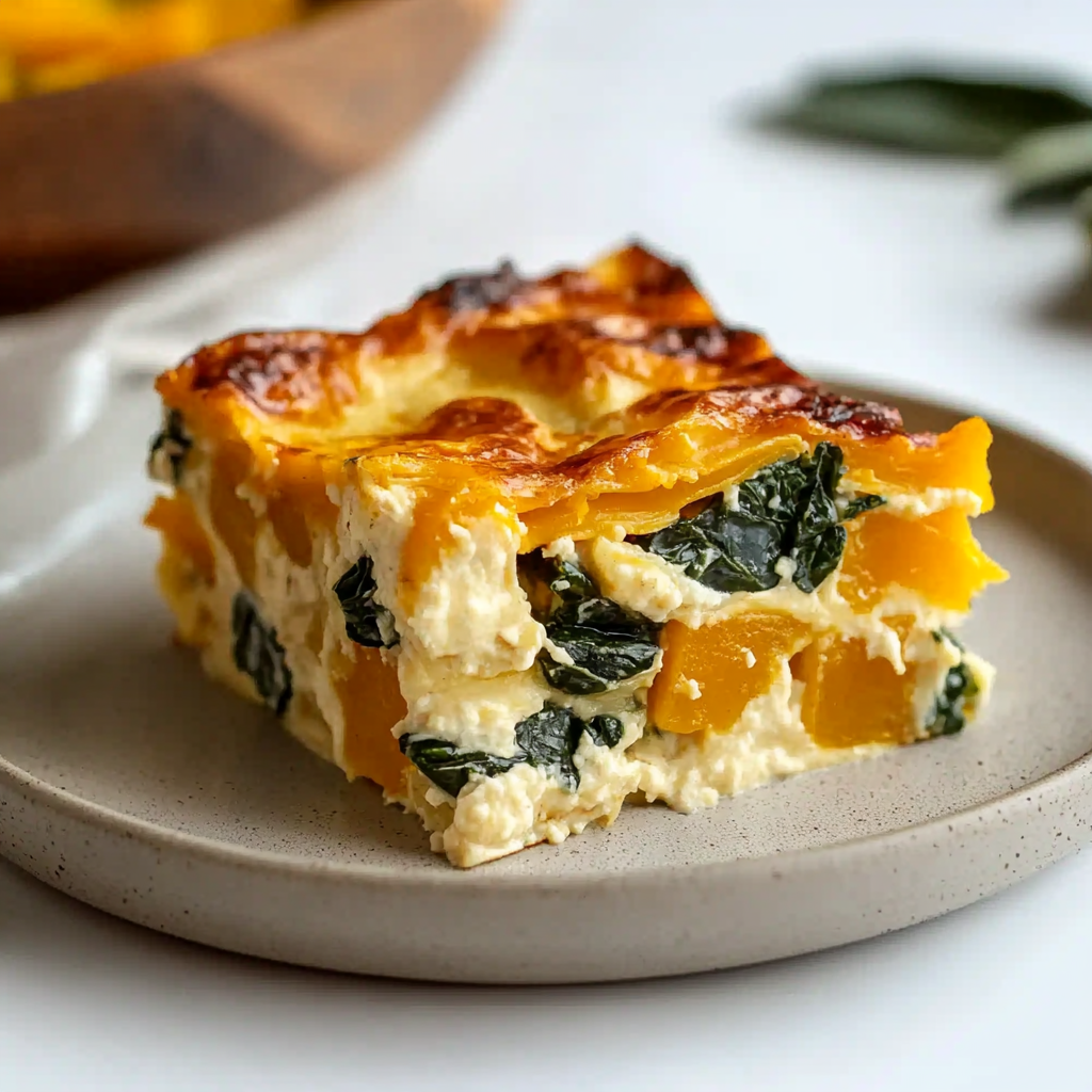 Creamy Butternut Squash and Kale Lasagna