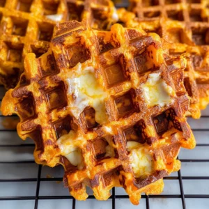 3 Ingredient Cheesy Sweet Potato Waffes