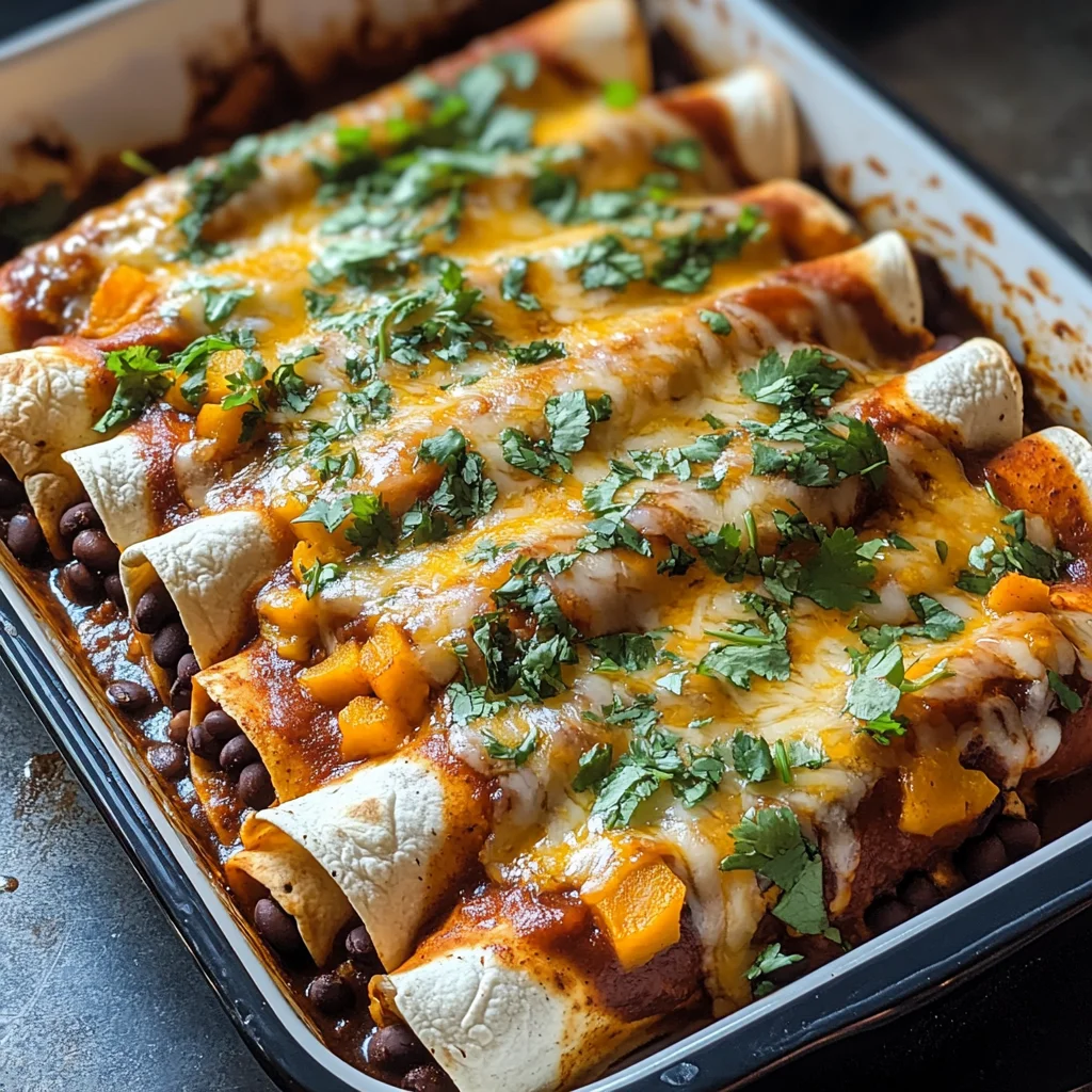 Black Bean and Butternut Squash Enchiladas