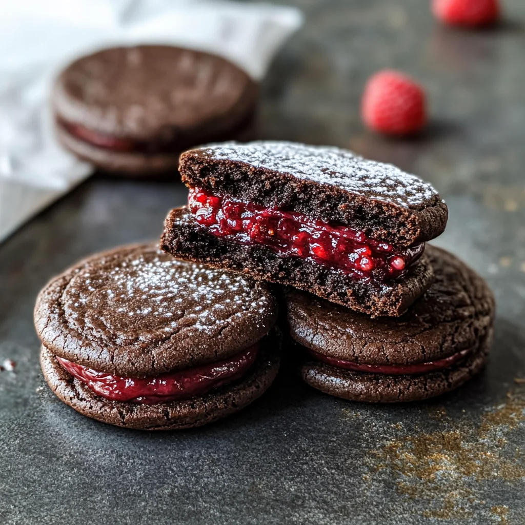 Chocolate Raspberry Sandwich Cookies