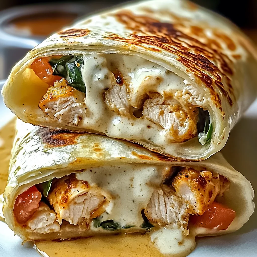 Creamy Chicken Spinach Wraps