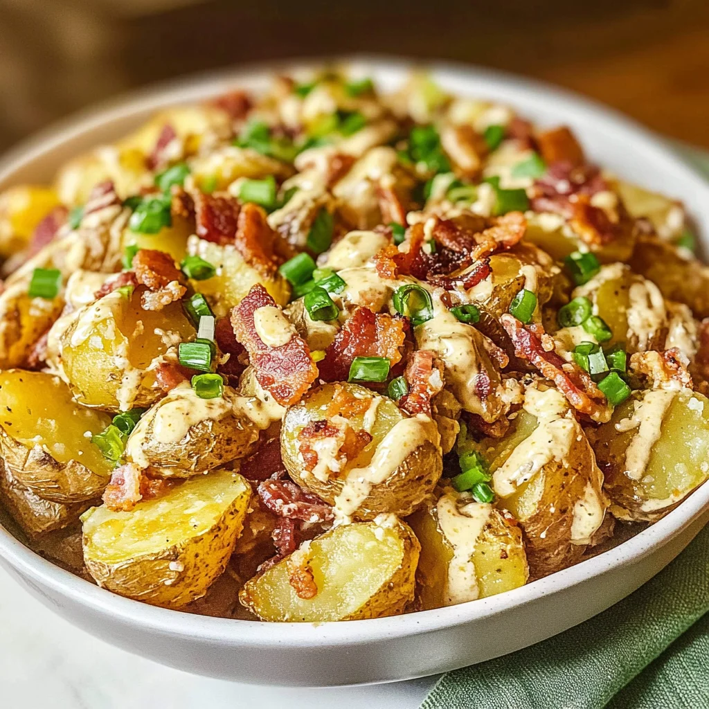 Honey Mustard Crispy Smashed Potato Salad
