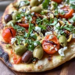 Mediterranean Naan Bread Pizza
