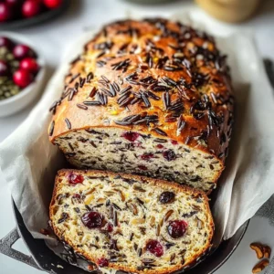 No-Knead Cranberry Wild Rice Bread