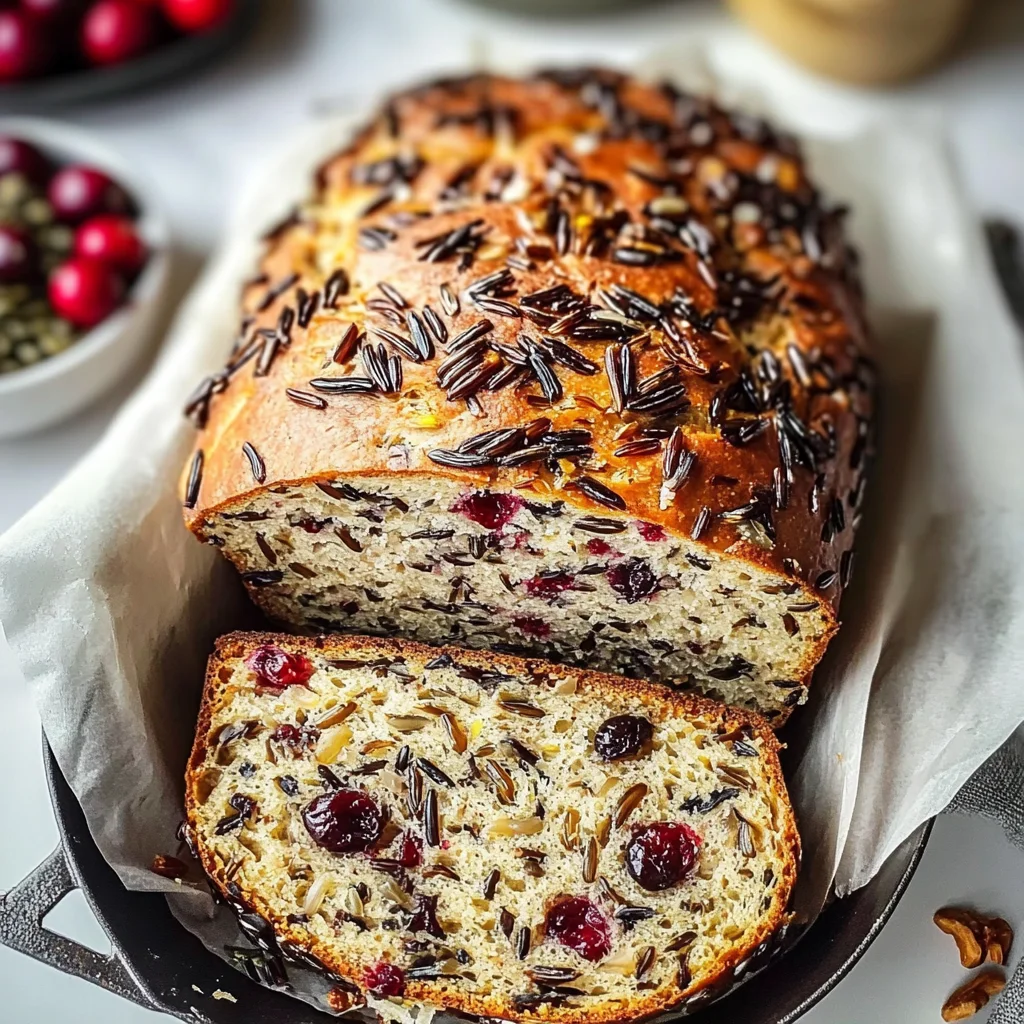 No-Knead Cranberry Wild Rice Bread