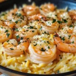 One Pan Parmesan Orzo with Shrimp