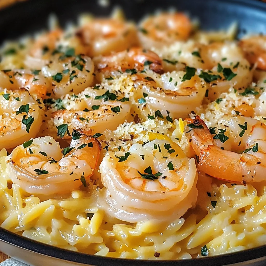 One Pan Parmesan Orzo with Shrimp