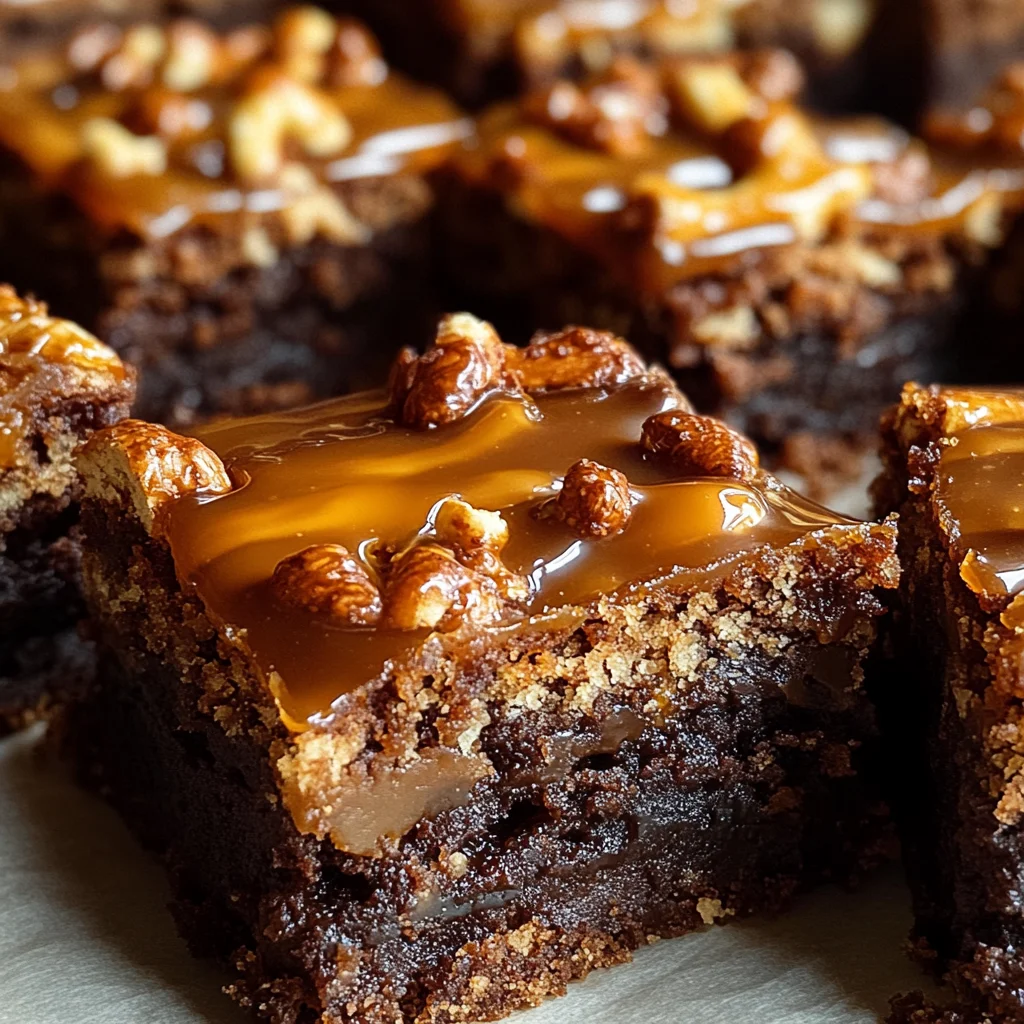 Pretzel Bottom Caramel Brownies