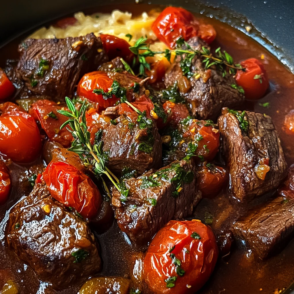 Slow-Braised Spiced Beef with Tomatoes & Aromatics
