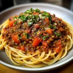 Spaghetti with Vegan Lentil Bolognese