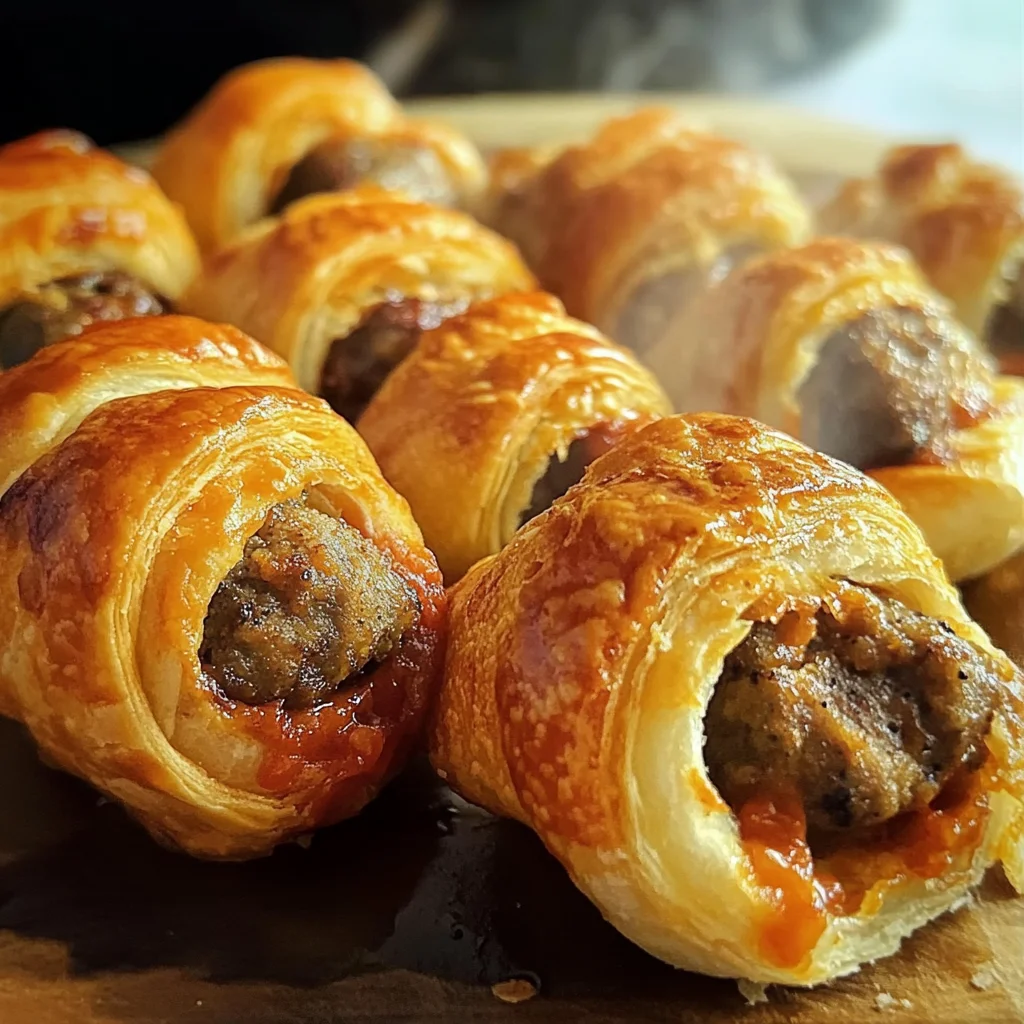 Tasty meatballs wrapped in crescent rolls