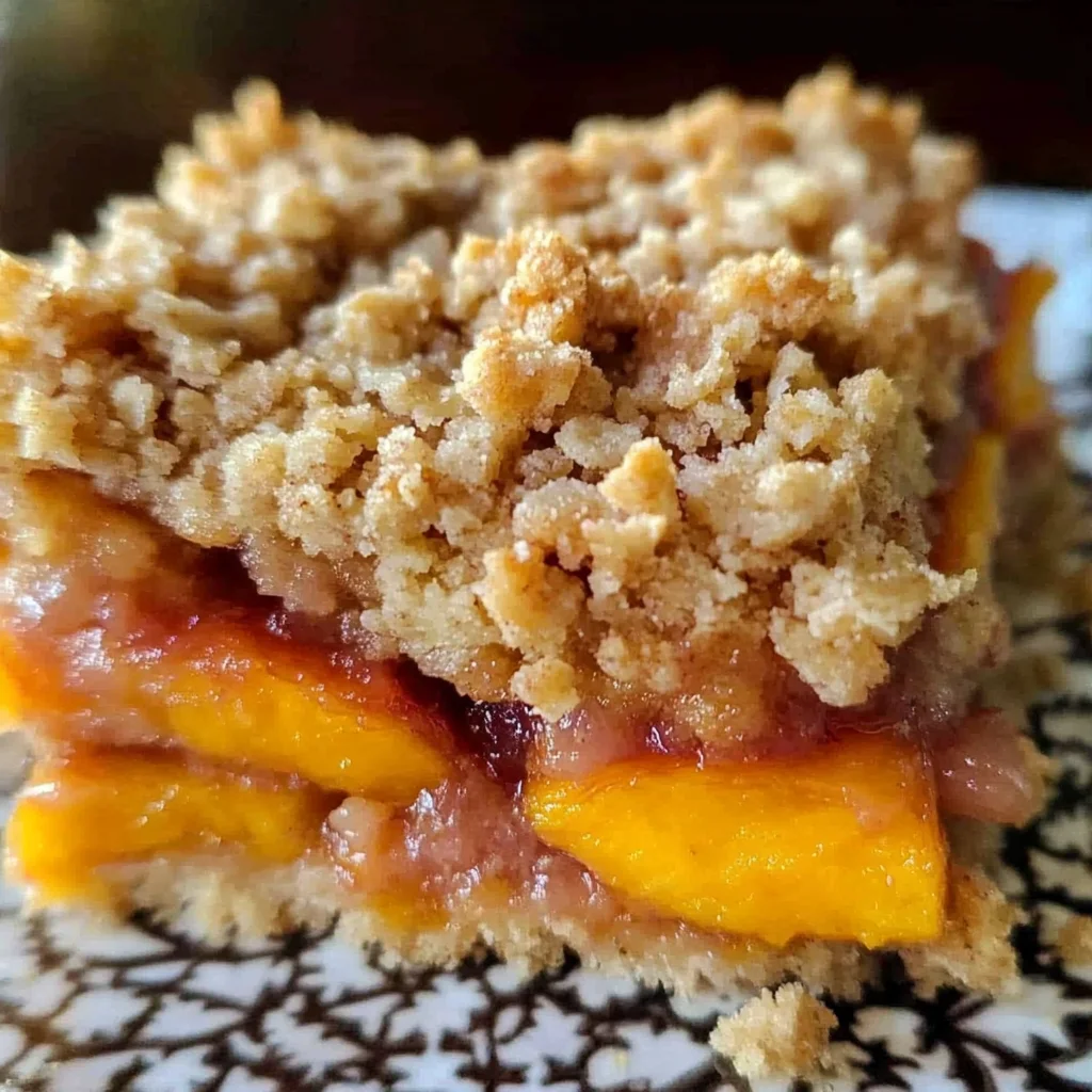gluten free vegan peach crumb bars