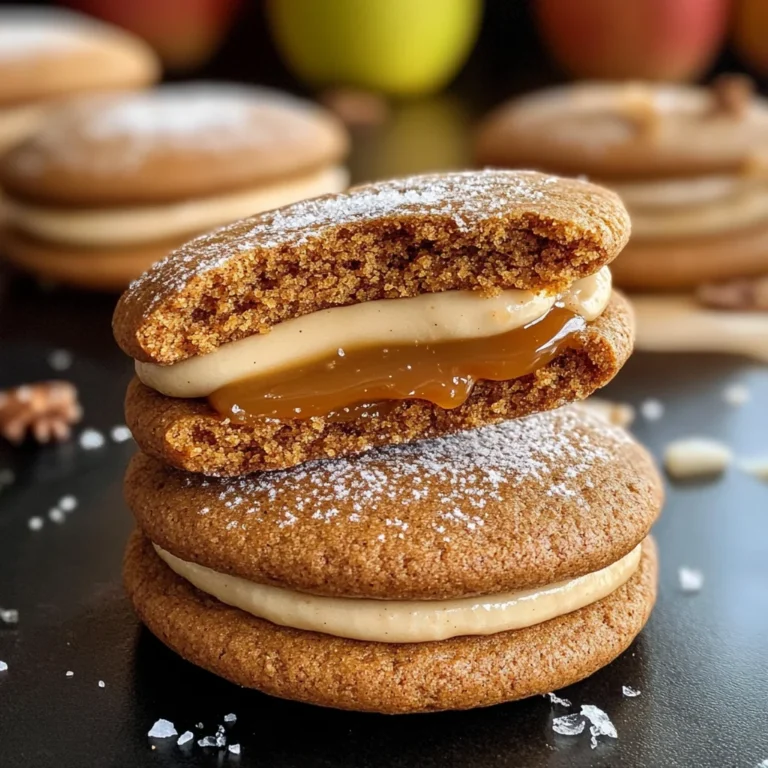 Apple Cider Whoopie Pie cookies with Caramel Filling