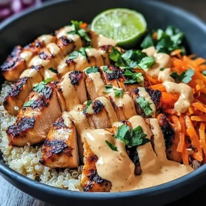 Chicken Quinoa Bowls with Coconut Lime Drizzle