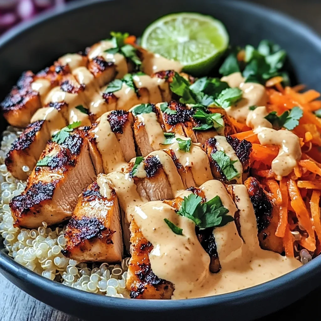 Chicken Quinoa Bowls with Coconut Lime Drizzle