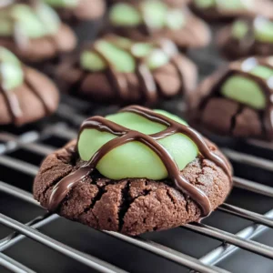 Chocolate Mint Thumbprint Cookies