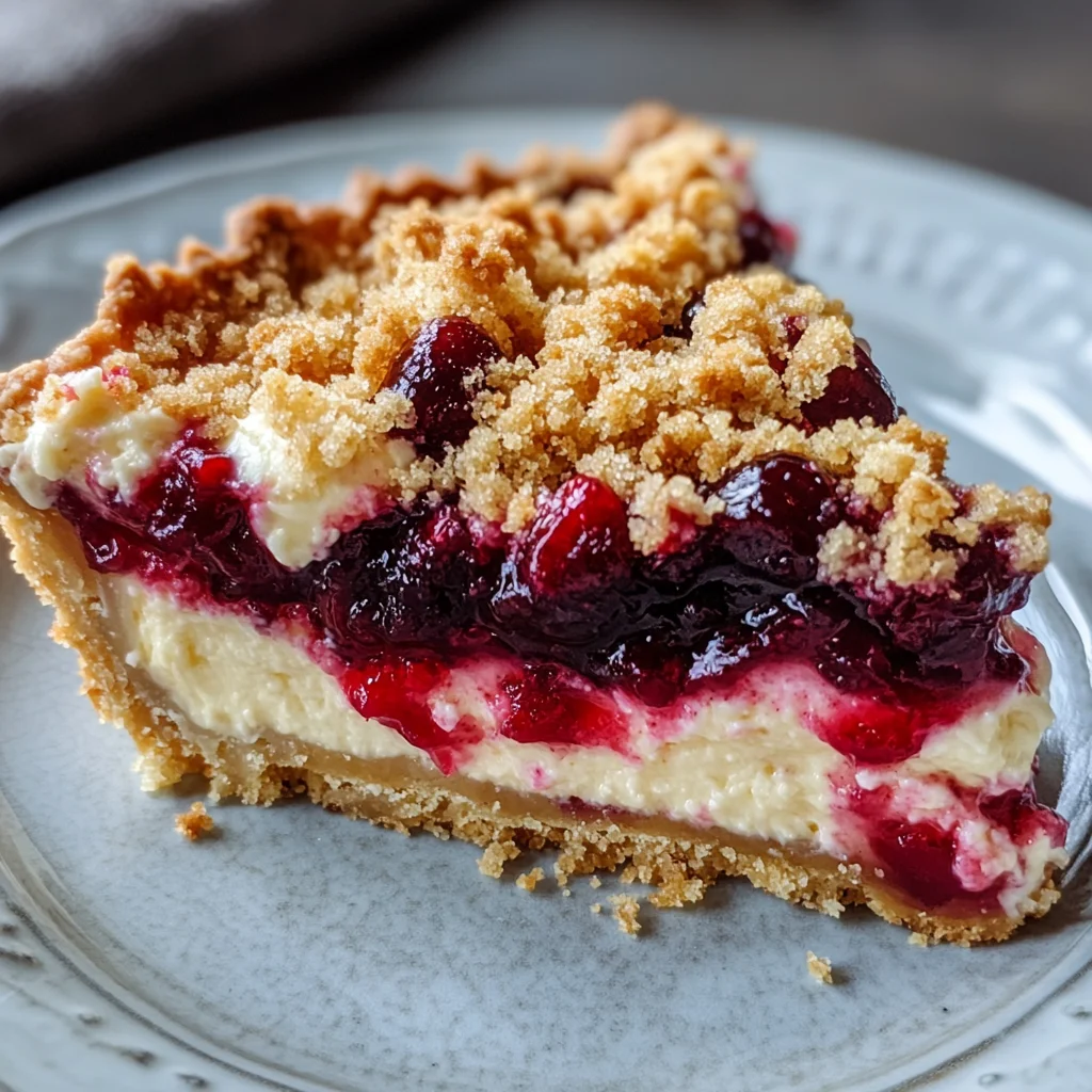 Cranberry Cream Cheese Crumb Pie