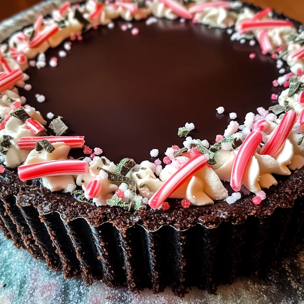 Dark Chocolate Peppermint Mousse Tart