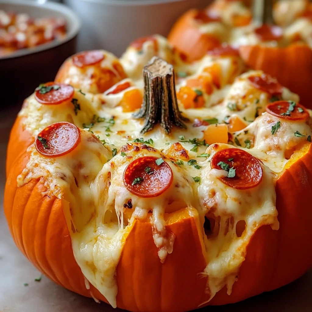 Easy Pizza Stuffed Pumpkins for Halloween Dinner