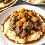 Fall Apple Cider Stew over Mashed Potatoes