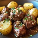 Garlic Butter Beef Bites with Potatoes