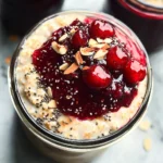 Healthy Overnight Oats with Cherry Chia Seed Jam