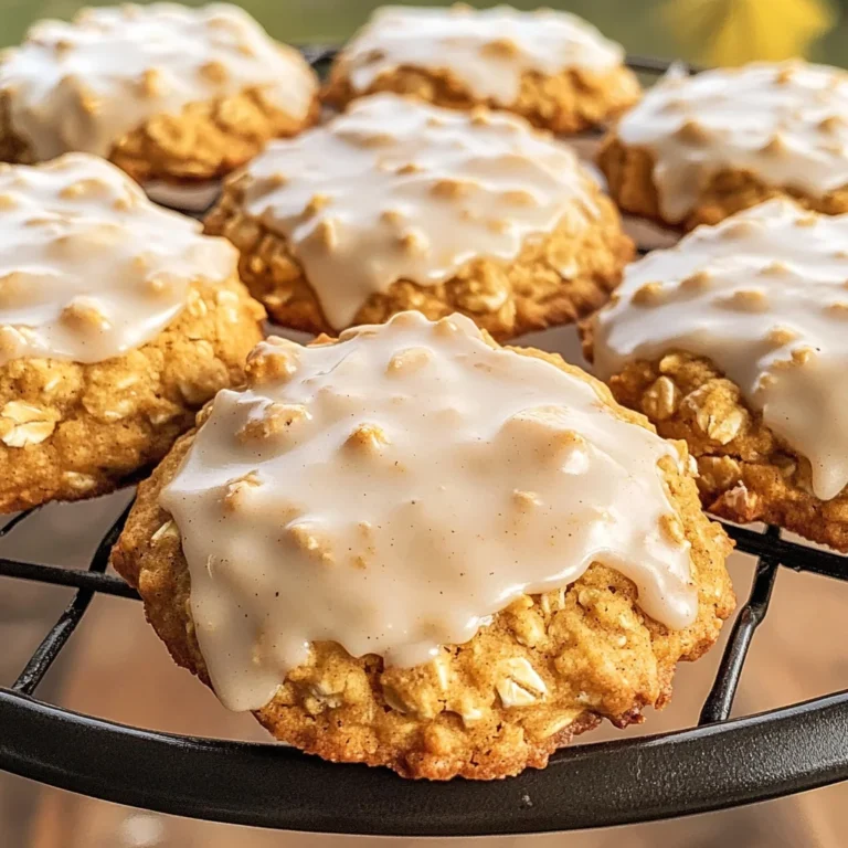 Iced Pumpkin Oatmeal Cookies