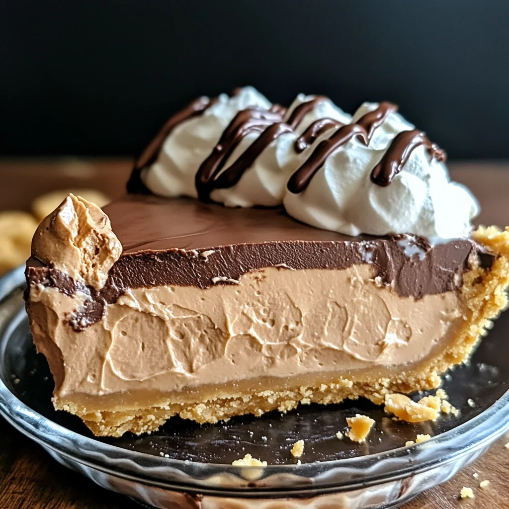 No-Bake Cream Cheese Peanut Butter Pie with Chocolate Whipped Cream