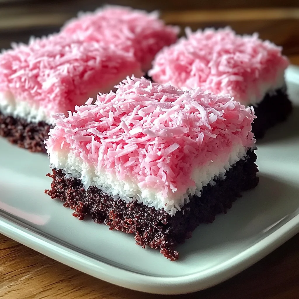 Pink Coconut Snowball Cake Bars