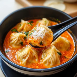 Soup Dumplings in Creamy Gochujang Sauce
