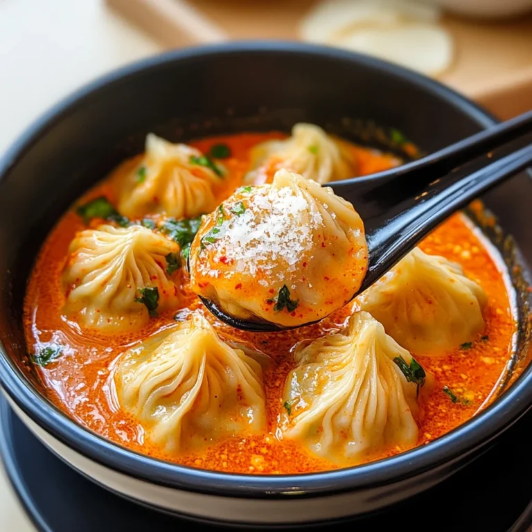 Soup Dumplings in Creamy Gochujang Sauce