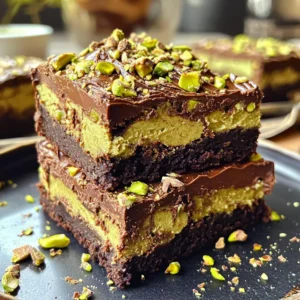 Vegan Pistachio Cream Brownies