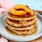 Caramel Peach Upside-Down Pancakes