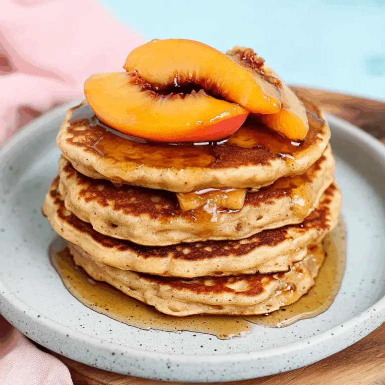 Caramel Peach Upside-Down Pancakes