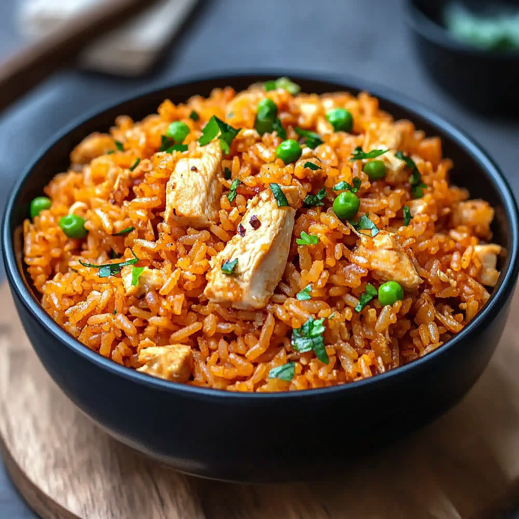 Kimchi Fried Rice with Chicken