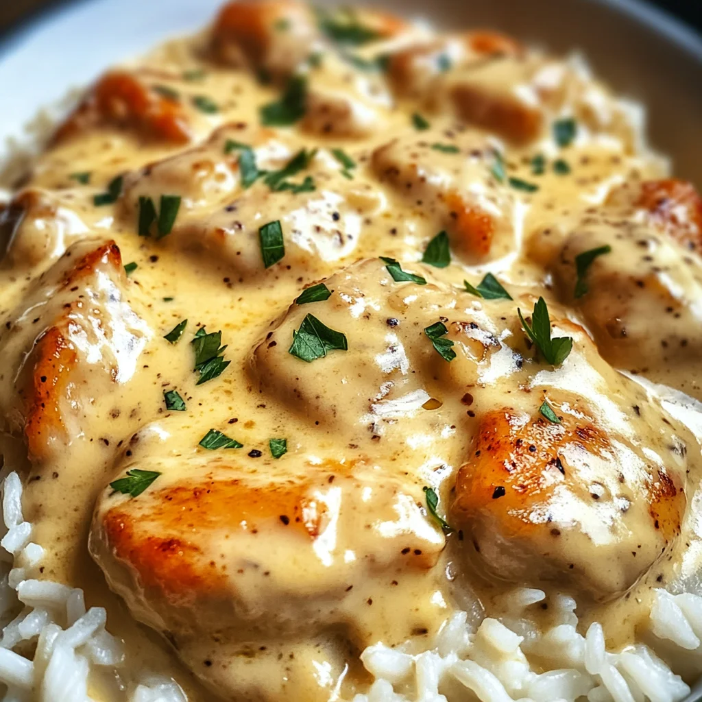Creamy Smothered Chicken and Rice