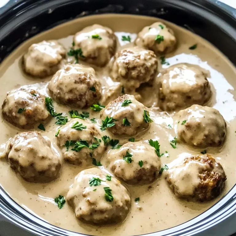 Crockpot Swedish Meatballs with Creamy Gravy